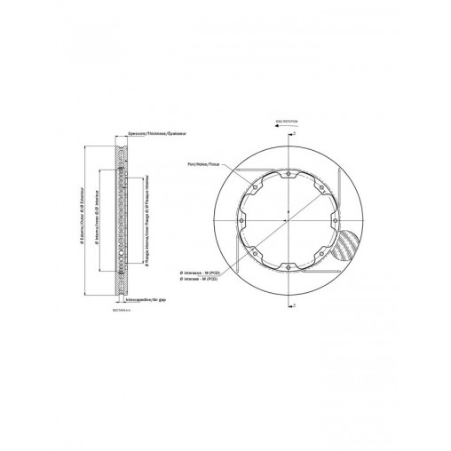 Disque ventilé AP Racing Avant Droit 330/26