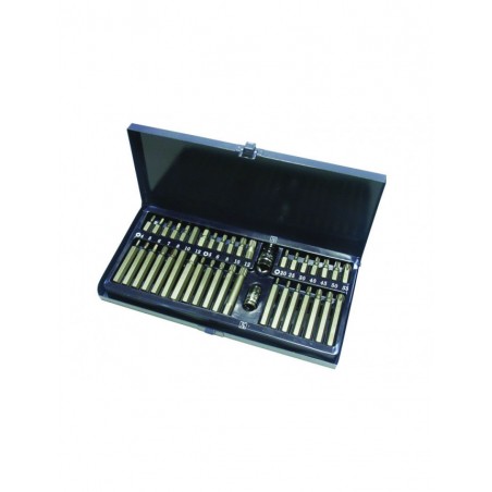 Coffret 38 embouts, Torx / Xzn, 2 adapteurs