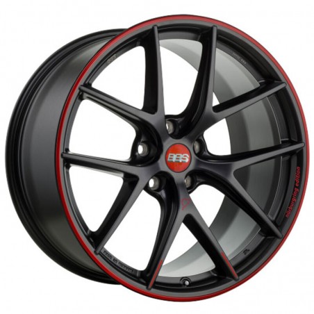 BBS CI-R 20x9" 5x120 ET25 Nürburgring Edition, Noir Mat / Liseret Rouge