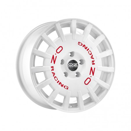 OZ Rally Racing 18x8" 5x112 ET45, Blanc, Lettres Rouges