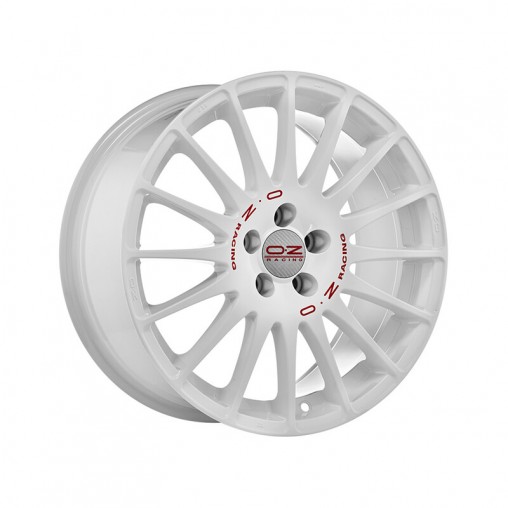 OZ Superturismo WRC 18x7" 4x100 ET35, Blanc, Lettres Rouges