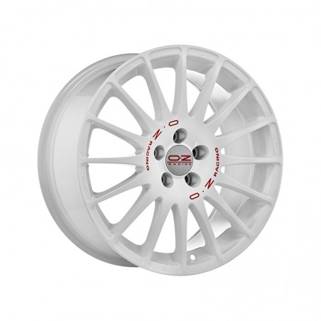 OZ Superturismo WRC 18x7" 4x100 ET35, Blanc, Lettres Rouges