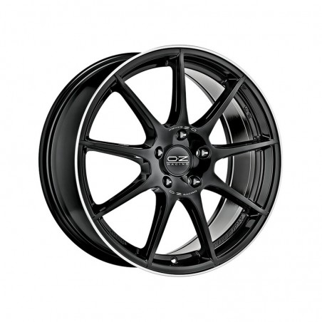 OZ Veloce GT 18x8" 5x112 ET35, Noir Brillant, Rebord Poli