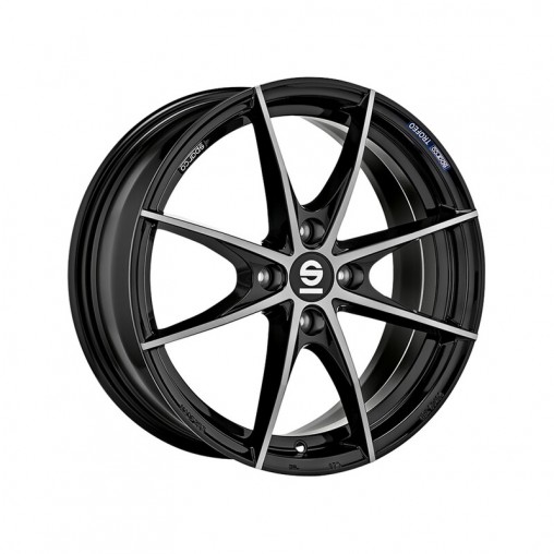 Sparco Trofeo 4 16x6.5" 4x100 ET37, Noir Brillant / Poli