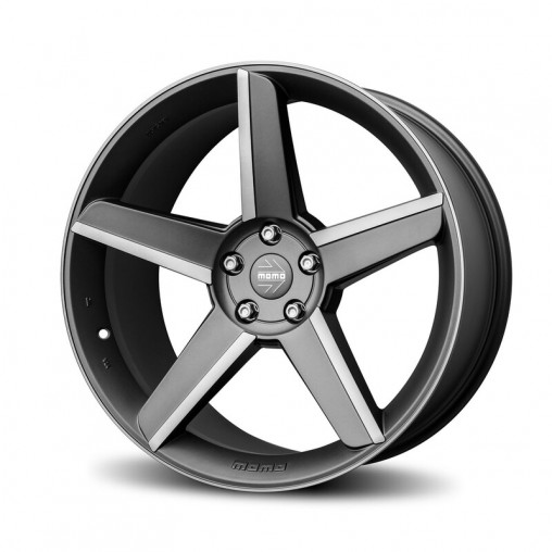 Momo Stealth 19x8.5" 5x112 ET45, Gris Anthracite, Branches Polies