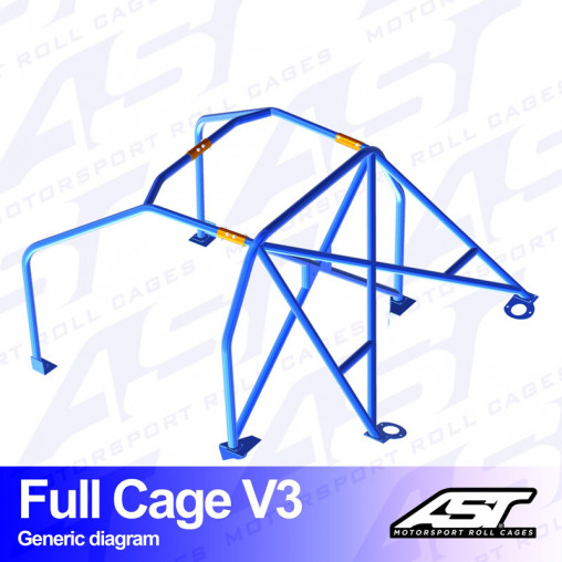 Arceau 6 Points à Boulonner AST Rollcages V3 pour Peugeot 206