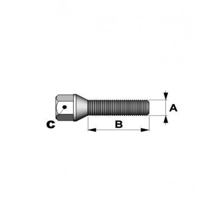 Boulons Coniques 12x150mm Longueur 32mm Tête 17mm