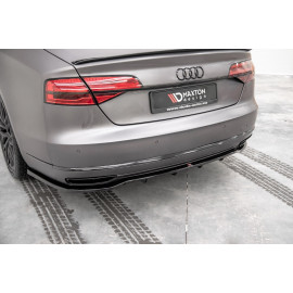 MAXTON Central Arriere Splitter (avec une barre verticale) Audi A8 D4 Facelift