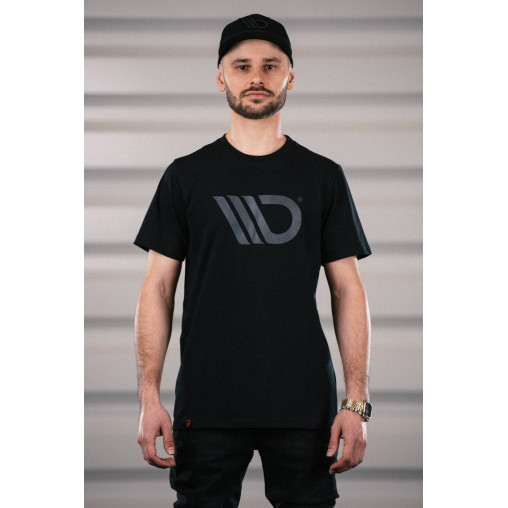 MAXTON Black T-shirt with gray logo