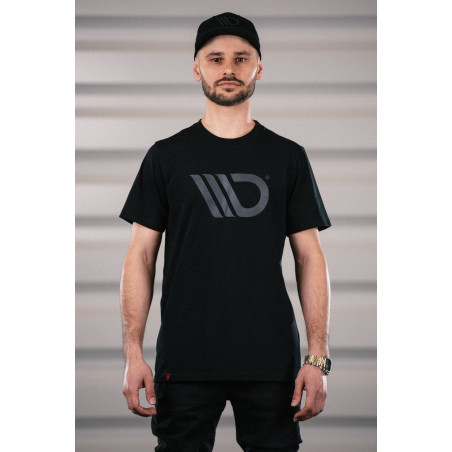 MAXTON Black T-shirt with gray logo