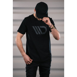 MAXTON Black T-shirt with gray logo