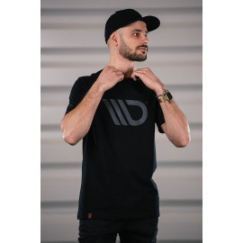 MAXTON Black T-shirt with gray logo