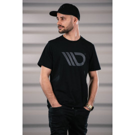 MAXTON Black T-shirt with gray logo