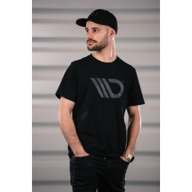 MAXTON Black T-shirt with gray logo