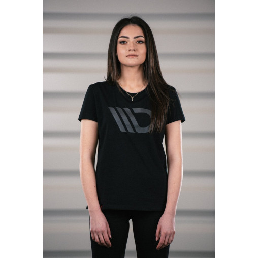 MAXTON Womens Black T-shirt with grey logo