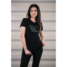 MAXTON Womens Black T-shirt with grey logo