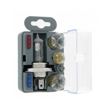 Kit de Secours H4 12V 5 Lampes + 2 Fusibles