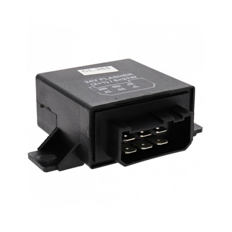 Centrale clignotant 24V 6P DIN + Support