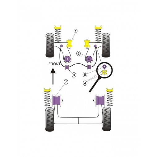 Silent-Bloc Powerflex Bras Arrière Seat Ibiza 1992-1999 (2 Pièces)