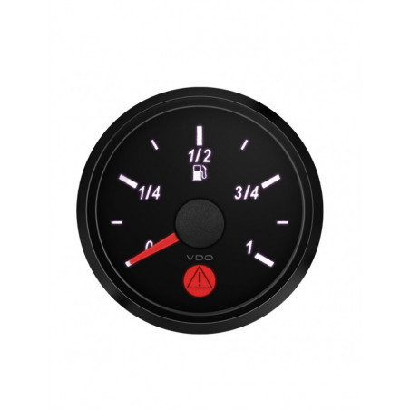 Manomètre niveau de carburant VDO SingleViu diamètre 52mm fond noir jauge à levier 90ohms