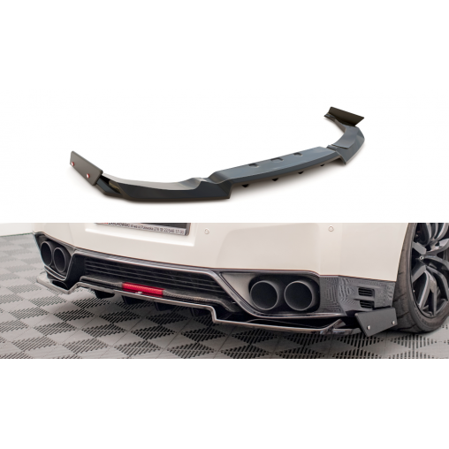 MAXTON Central Arriere Splitter + Flaps Nissan GTR R35 Facelift