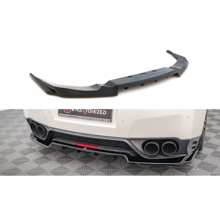 MAXTON Central Arriere Splitter (avec une barre verticale) Nissan GTR R35 Facelift