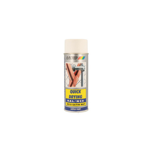 Peinture aérosol Blanc Pur Satine Acrylique RAL 9010 MOTIP 400ml