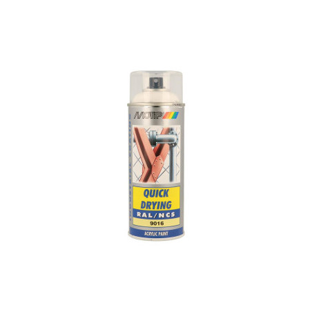 Peinture aérosol RAL 9016 MOTIP RAL 400ml