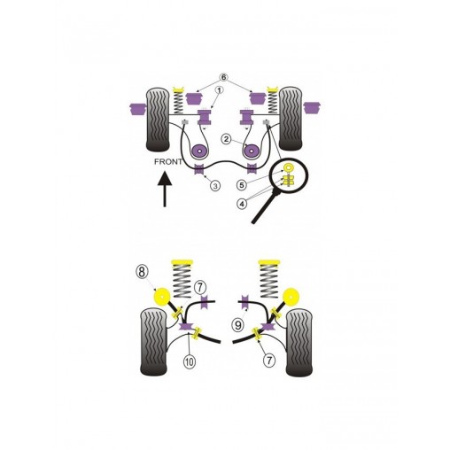 Silent-Bloc Powerflex Barre Anti-Roulis Arrière G60 18.5mm (2 Pièces)