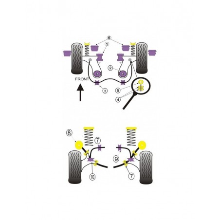 Silent-Bloc Powerflex Barre Anti-Roulis Arrière G60 18.5mm (2 Pièces)