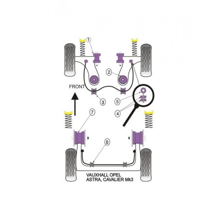 Silent-Bloc Powerflex Barre Anti-Roulis Diamètre 24 Opel Astra / Vectra (2 Pièces)