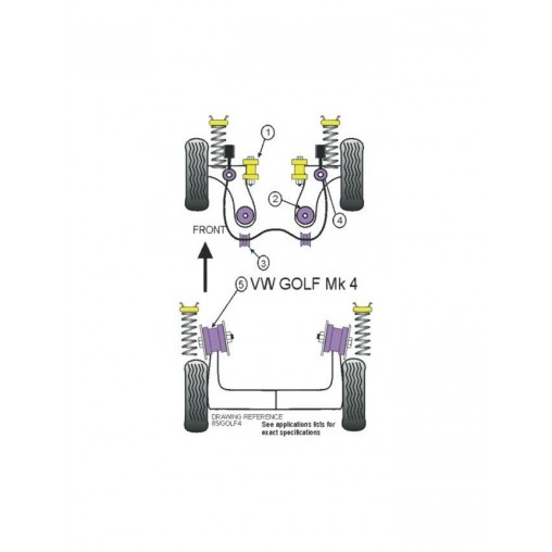 Silent-Bloc Powerflex Barre Anti-Roulis Volkswagen Golf 4 23mm (2 Pièces)