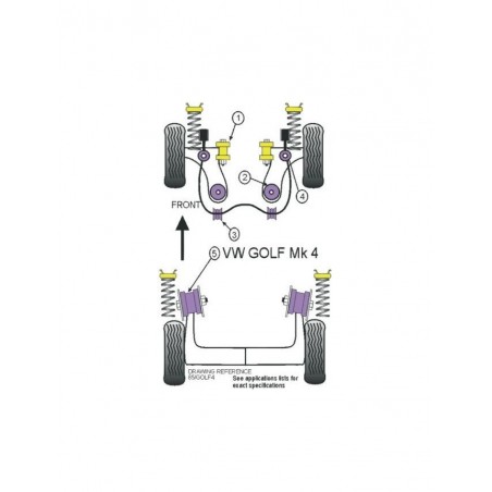 Silent-Bloc Powerflex Barre Anti-Roulis Volkswagen Golf 4 23mm (2 Pièces)