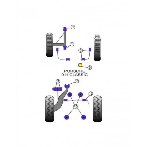 Silent-Bloc Powerflex Triangle Avant Porsche 911 1977 - 1986 (4 Pièces)