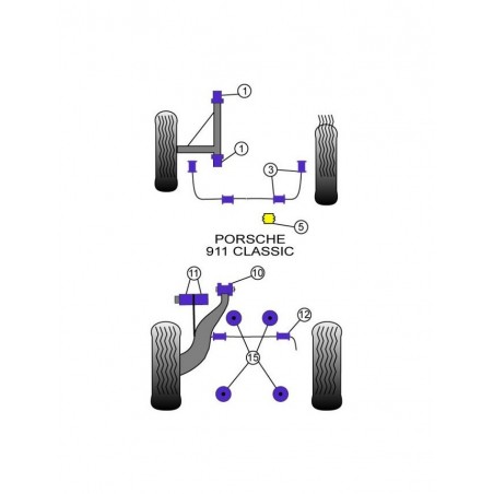 Silent-Bloc Powerflex Triangle Avant Porsche 911 1977 - 1986 (4 Pièces)