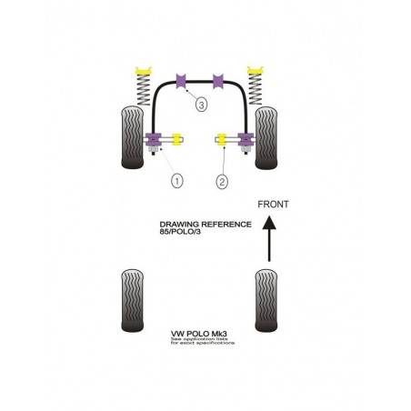 Silent-Bloc Powerflex Barre Anti-Roulis Avant Volkswagen Polo G40 (2 Pièces)