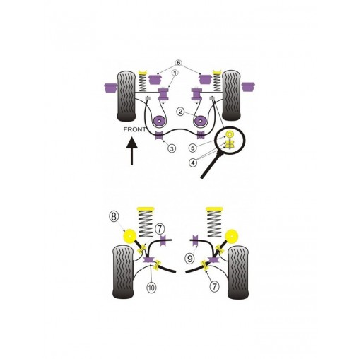 Silent-Bloc Powerflex Barre Anti-Roulis Arrière G60 20mm (2 Pièces)