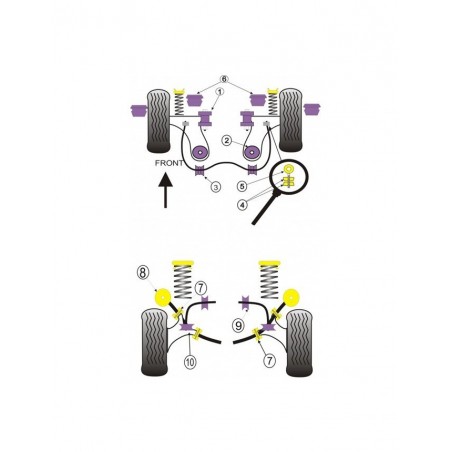 Silent-Bloc Powerflex Barre Anti-Roulis Arrière G60 20mm (2 Pièces)